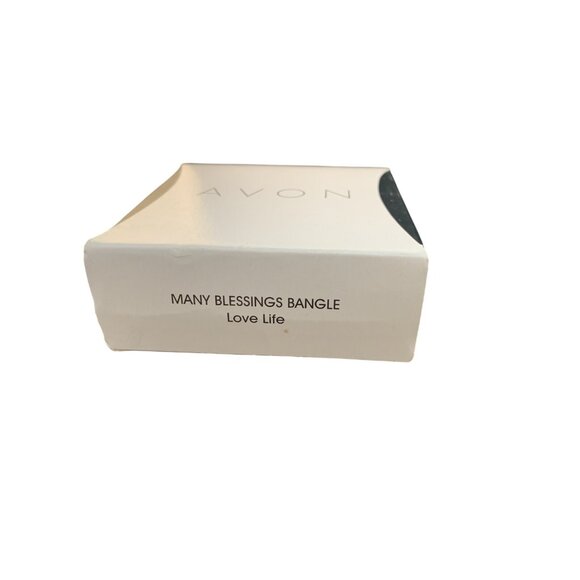 Avon Silver Tone Bangle Rhinestone Bracelet Many Blessings Love Life (1632-1-2) - Picture 6 of 6